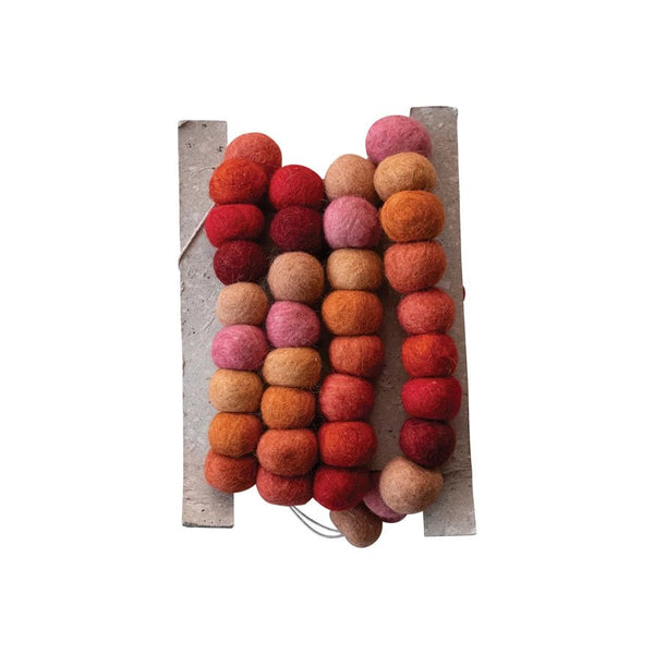 Felt Ball Garland Multi Color Pink/Reds - Harmony