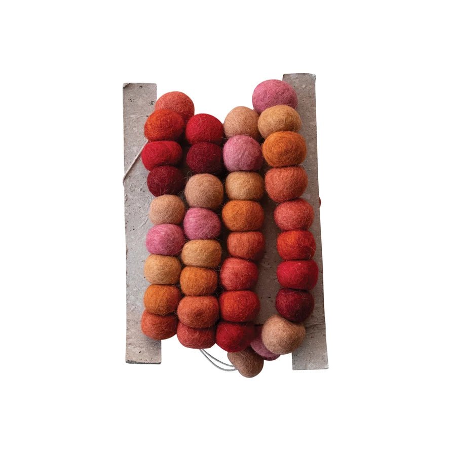 Felt Ball Garland Multi Color Pink/Reds - Harmony