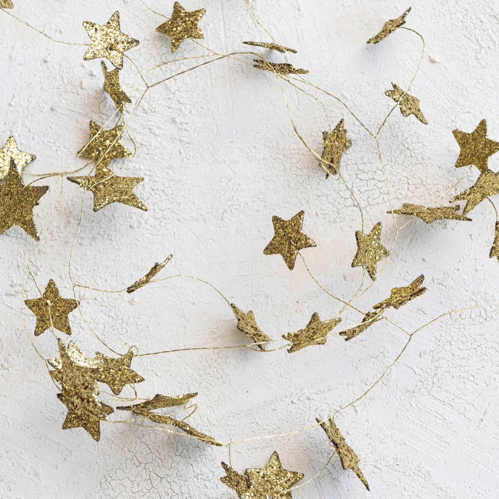 Gold Glitter Star Garland - Harmony