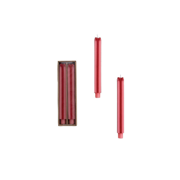 Unscented Package Shaped Taper Candles in Box, Pink & Red, Set of 2