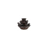 3" Round x 2-1/2"H Metal Pinecone Taper Holder, Ice Finish, Brown