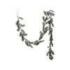 72"L x 8"H Faux Spruce Garland with Red Berries, Ice Finish