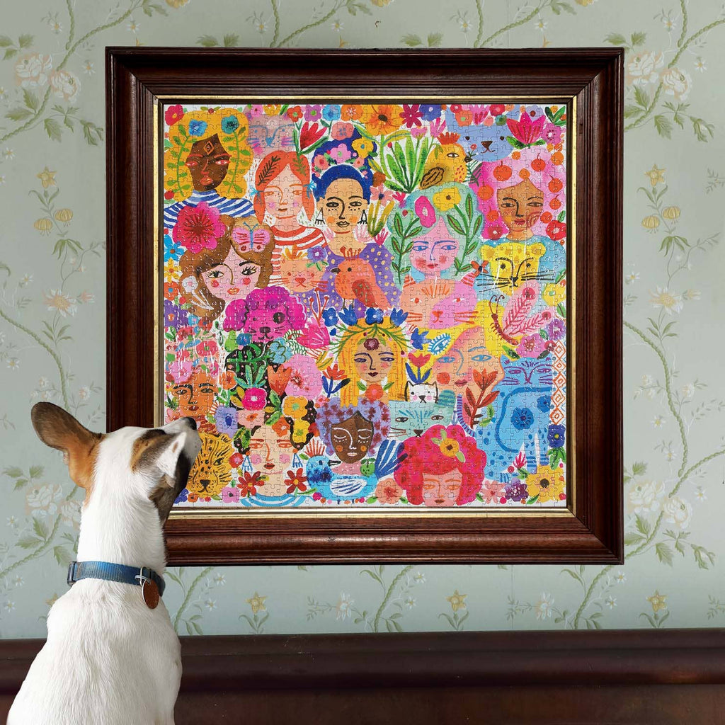 Goddesses and Pets 1000 Piece Square Jigsaw Puzzle - Harmony