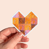 Orange Quilt Heart Vinyl Sticker - Harmony