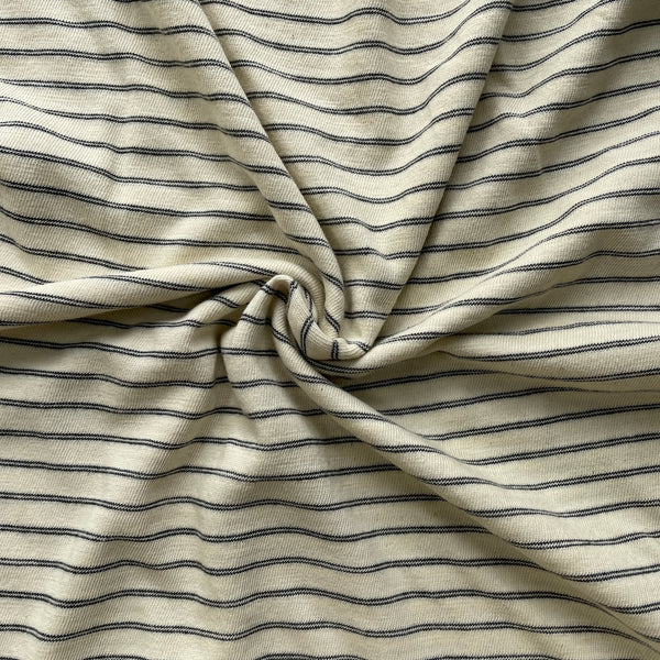 Deadstock Cream/Navy Stripe Hacci Knit - Harmony