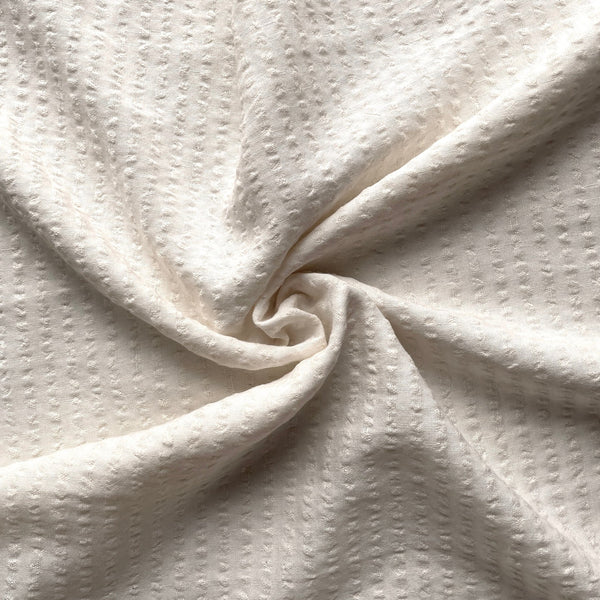 Deadstock Ivory Square Texture Linen - Harmony