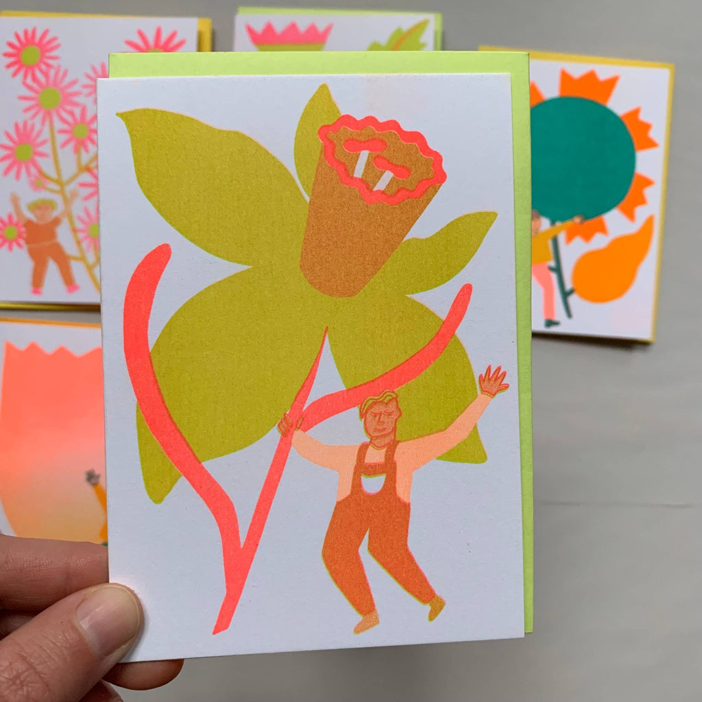 Daffodil - Blooming Risograph Mini (4-bar) Card - Harmony