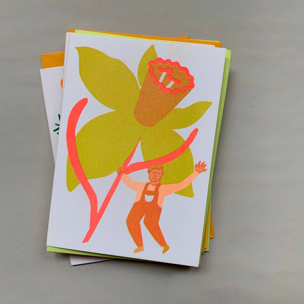 Daffodil - Blooming Risograph Mini (4-bar) Card - Harmony