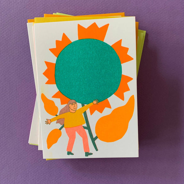 Sunflower - Blooming Risograph Mini (4-bar) Card - Harmony