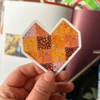 Orange Quilt Heart Vinyl Sticker - Harmony