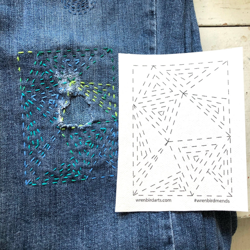 Washable Mending Transfers #4 Green Patterns - Harmony