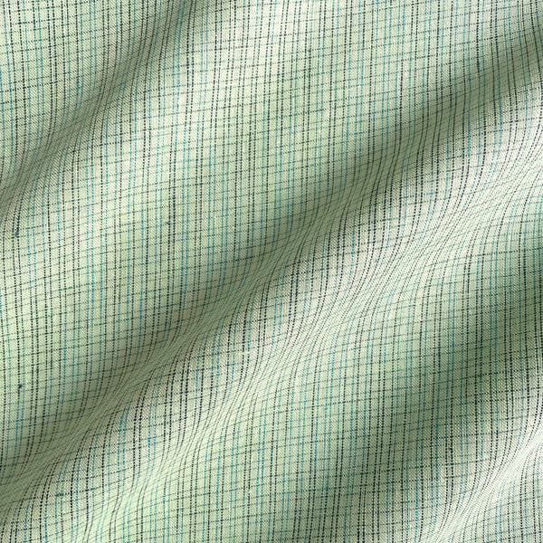 Deadstock Turquoise Plaid Linen - Harmony