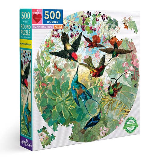 Hummingbirds 500 Piece Round Puzzle - Harmony