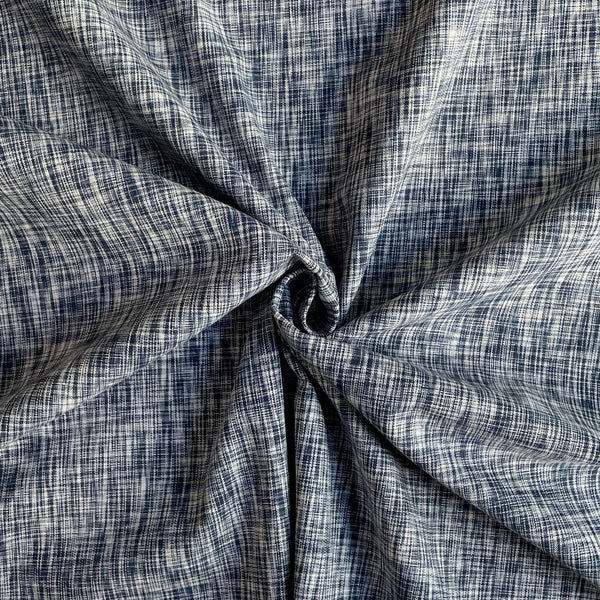 Deadstock Linen/Cotton Blue & White Ikat - Harmony