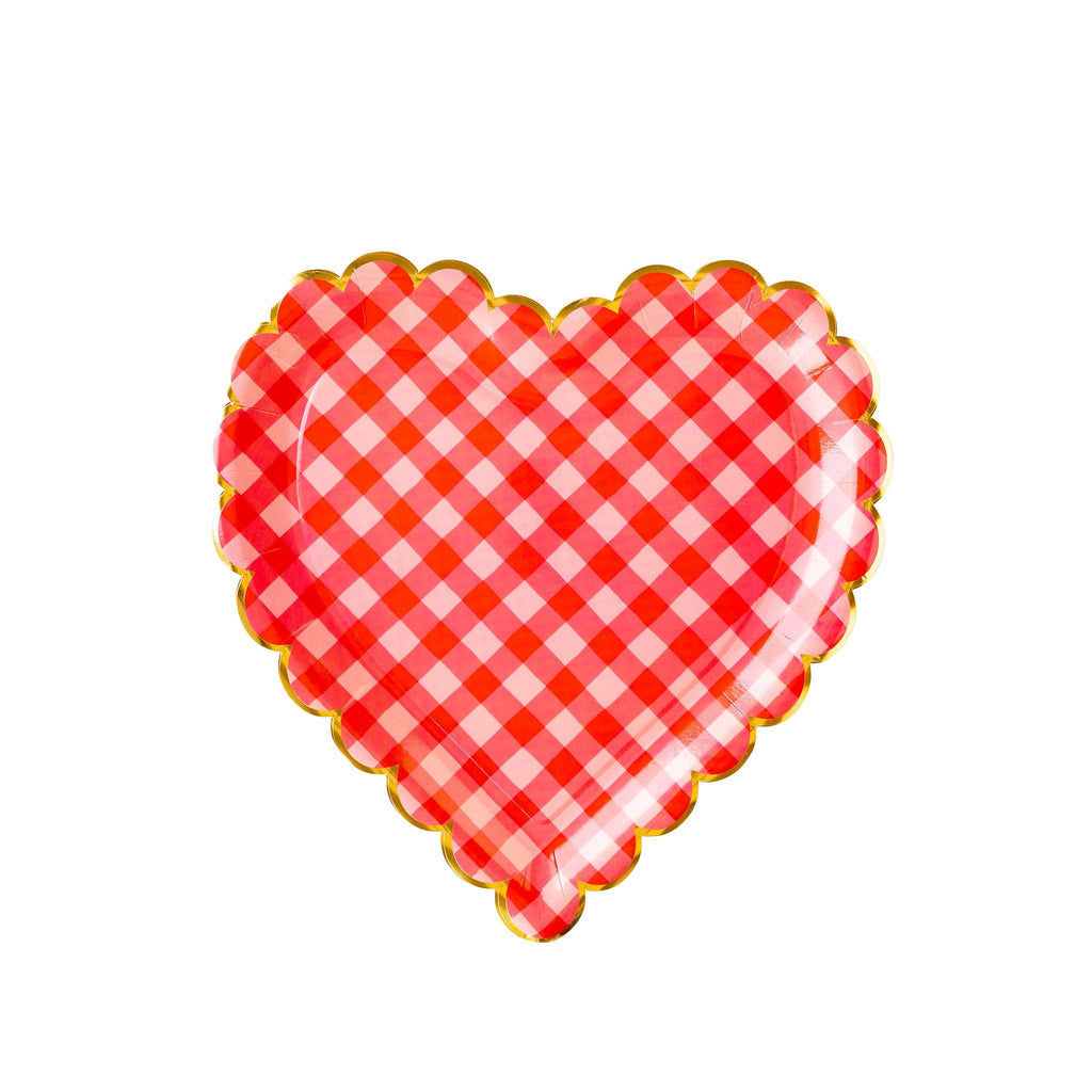 Checkered Heart Shaped Paper Plate - Harmony