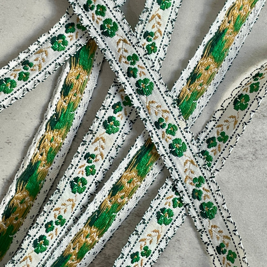 Spring Green & Gold Vintage Jacquard - Harmony