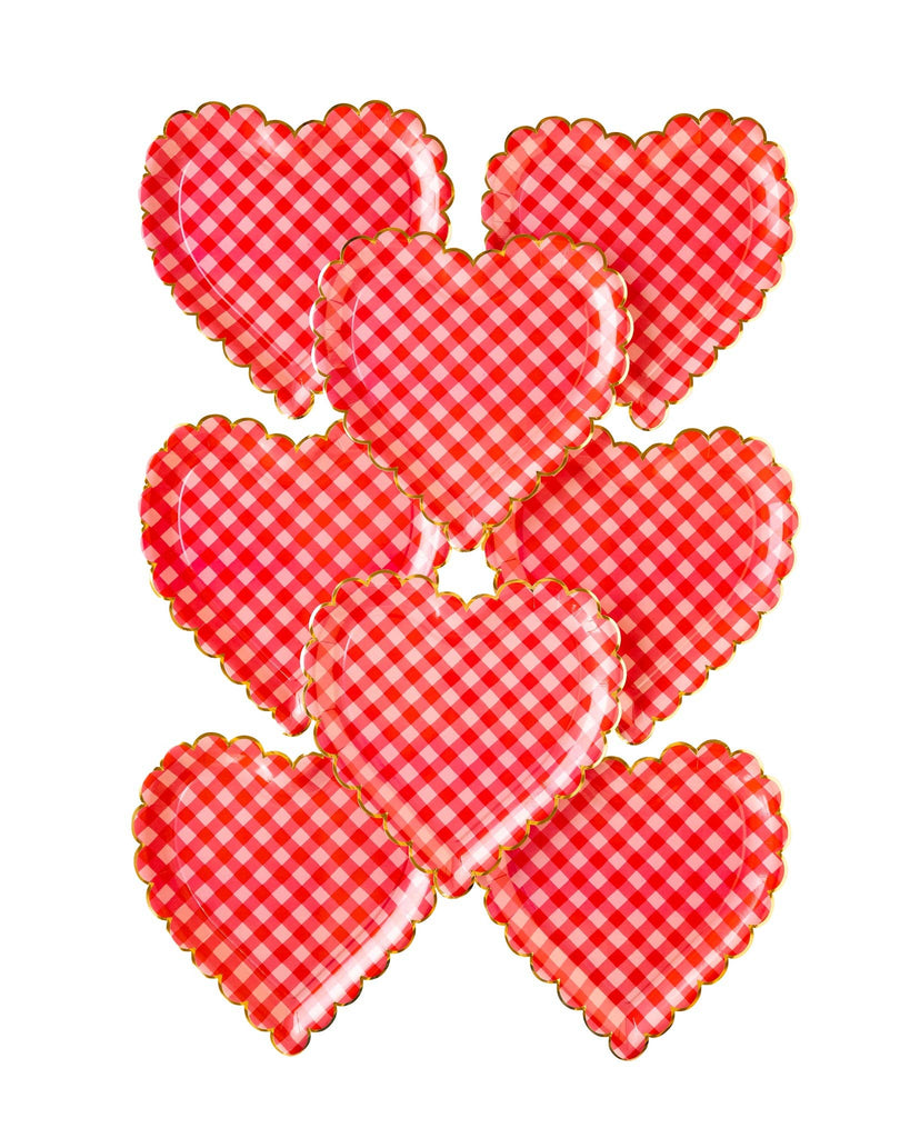 Checkered Heart Shaped Paper Plate - Harmony