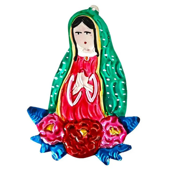 Tin Guadalupe With Flowers - Harmony