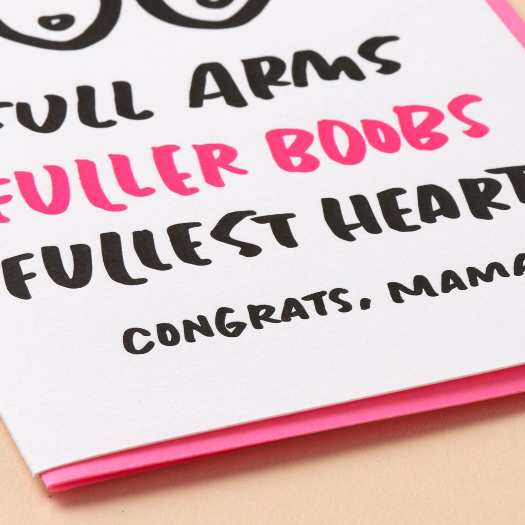 Fuller Boobs Baby Shower Letterpress Card - Harmony