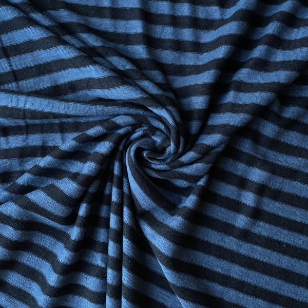 Deadstock Navy & Black Stripe Knit - Harmony