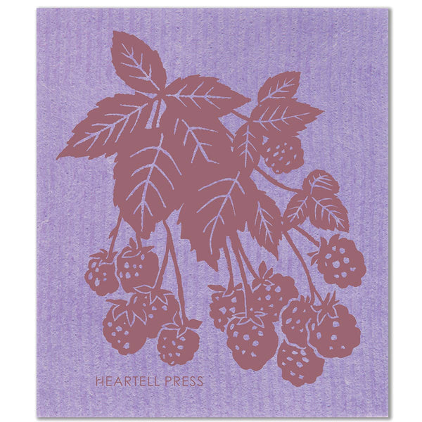 Screen Printed Purple Blackberries Sponge Cloth - Harmony