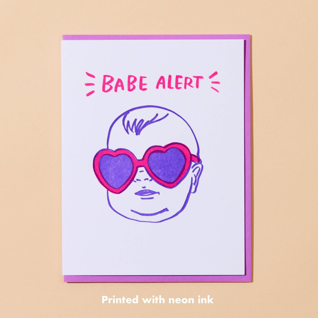 Babe Alert Letterpress Card - Harmony