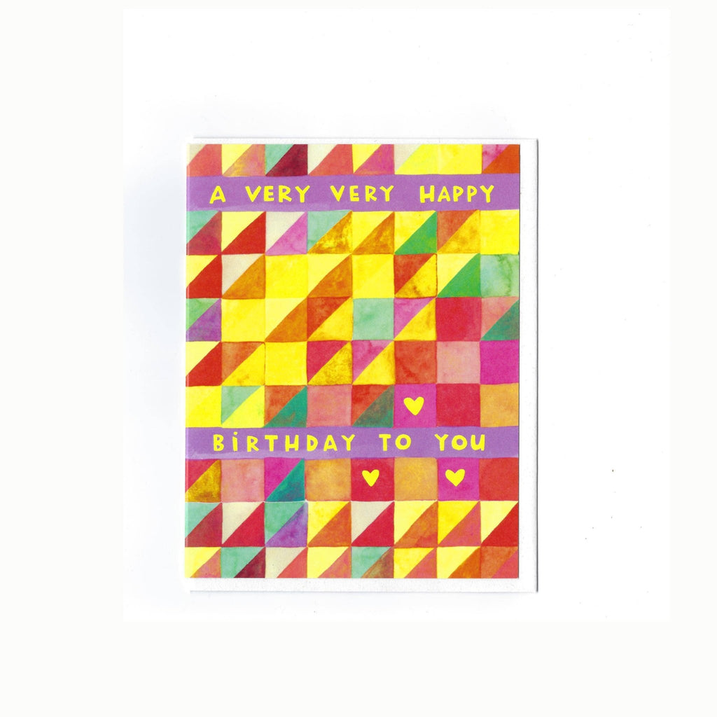 A Very Happy Birthday To You - bright colorful quilt card - Harmony