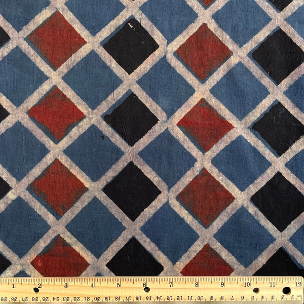 Geometric Batik Block Print Cotton / Blue - Harmony