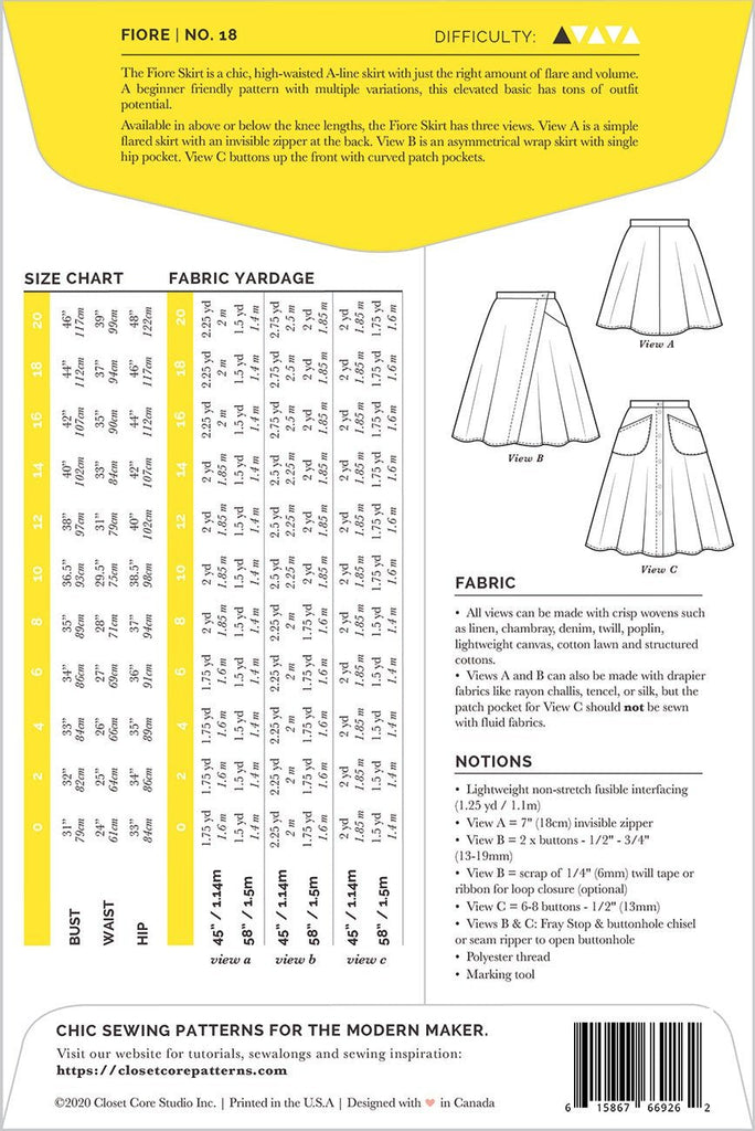 Closet Core Patterns / Fiore Skirt - Harmony