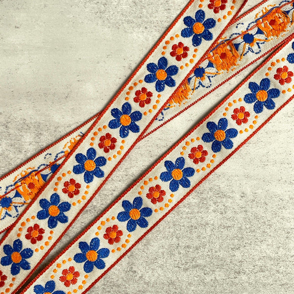Retro Floral Vintage Jacquard Ribbon - Harmony
