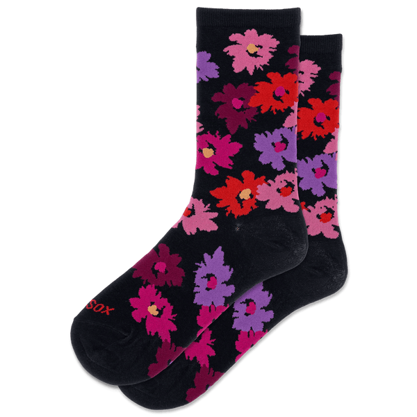 Hot Sox Women's Black Tropical Floral Socks - Harmony