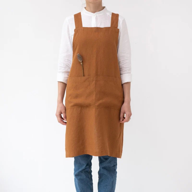 Linen Crossback Apron - Harmony