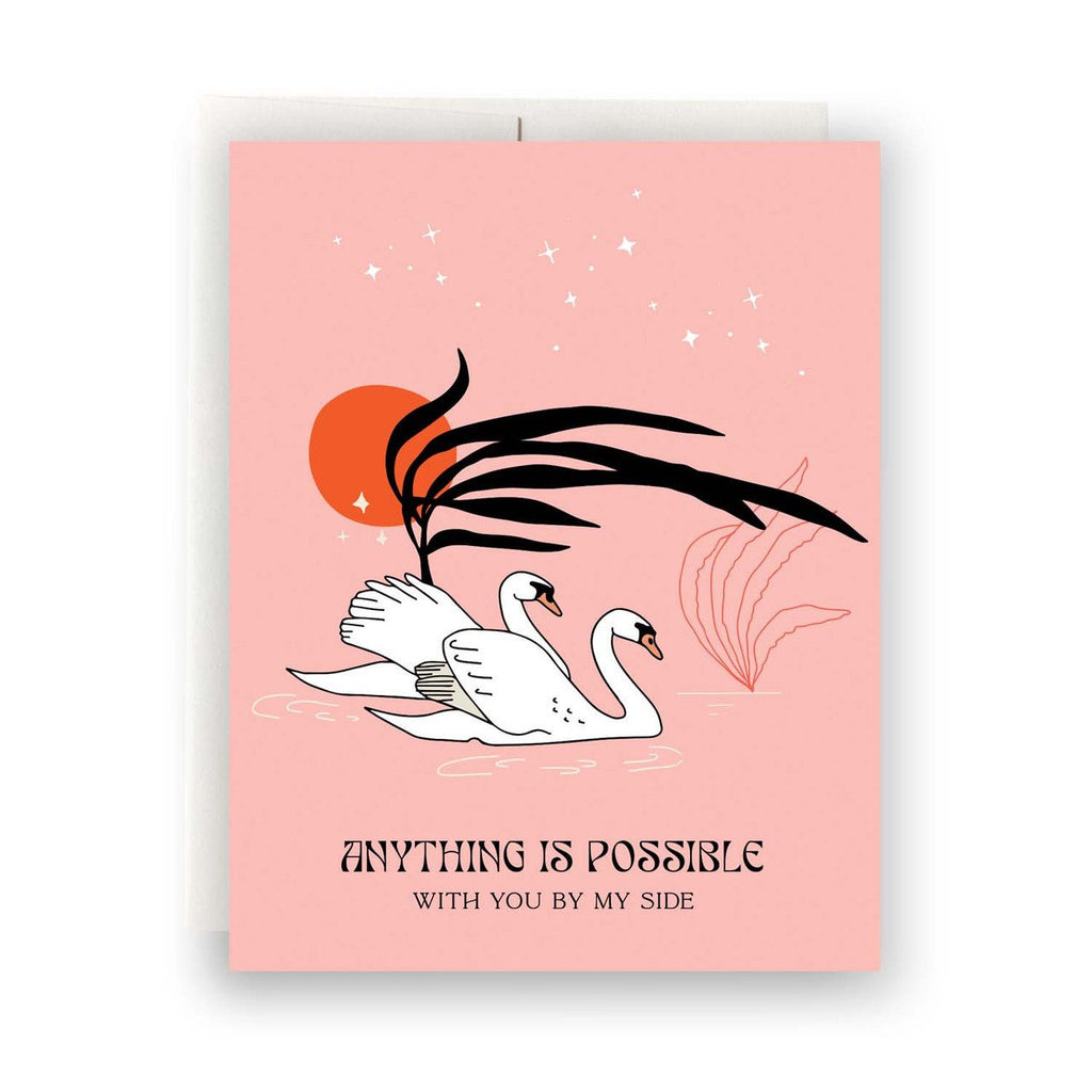 Swans Love Greeting Card - Harmony