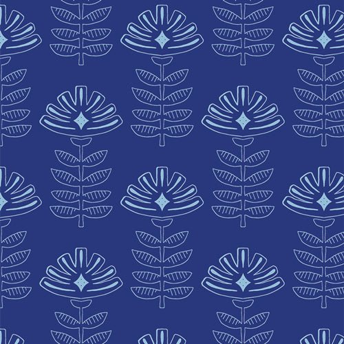 Etched Blooms Cobalt Rayon - Harmony