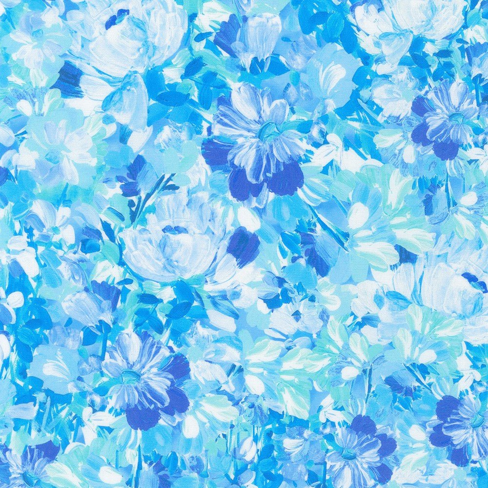 Painterly Petals / Meadow / Blue - Harmony