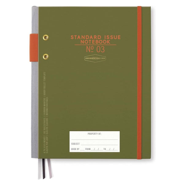 Standard Issue Planner Notebook no 3 - Army Green + Chili - Harmony