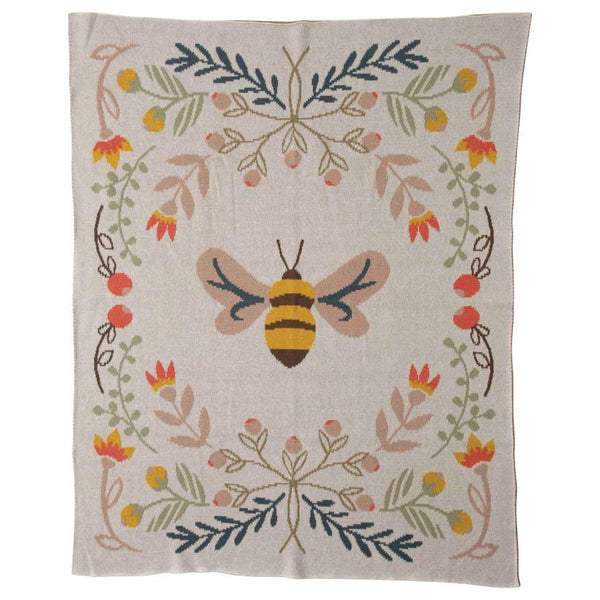 Cotton Knit Baby Blanket / Bee - Harmony