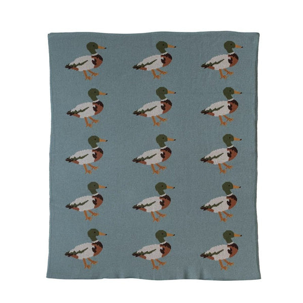 Cotton Knit Baby Blanket / Ducks - Harmony