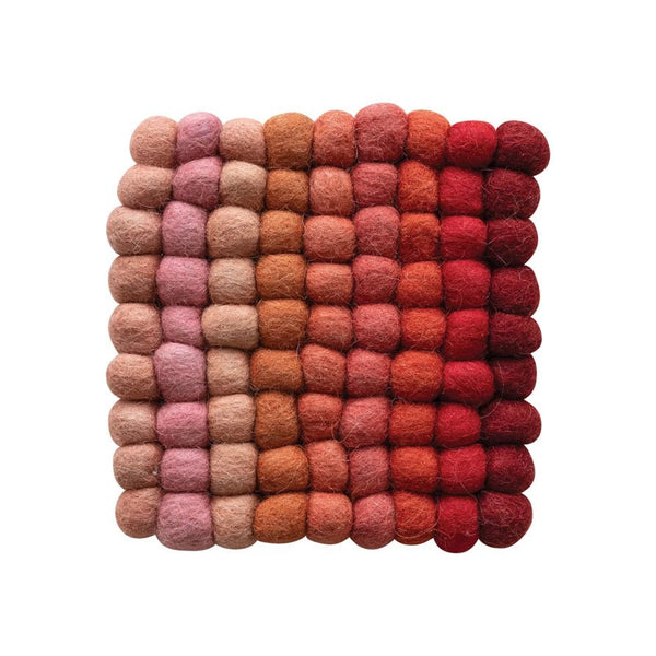 Handmade Wool Felt Ball Trivet - Harmony