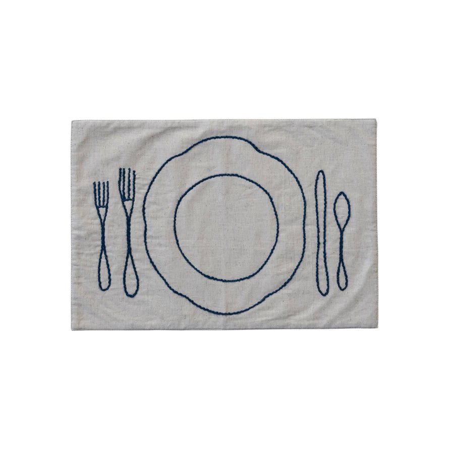 Cotton & Linen Embroidered Placemat - Harmony