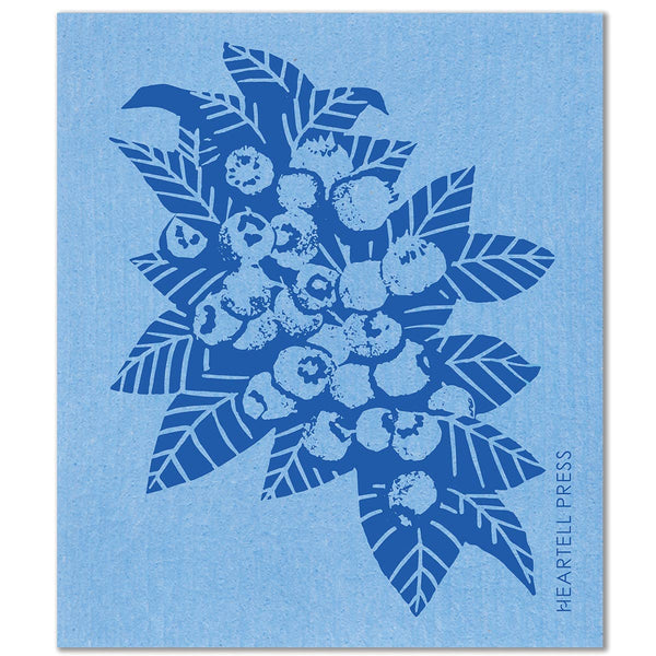 Screen Printed Blueberries Sponge Cloth - Harmony