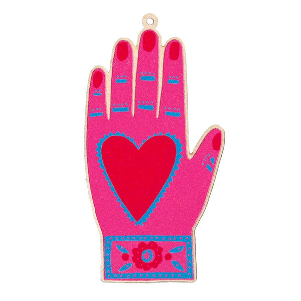 Heart In Hand Printed Wooden Decoration - Harmony