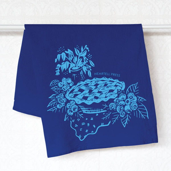 Screen Printed Blueberries Generous Kitchen Towel - Harmony
