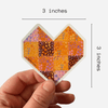 Orange Quilt Heart Vinyl Sticker - Harmony