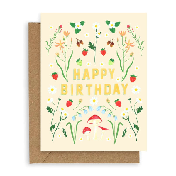 Flora Fauna Happy Birthday Card - Harmony