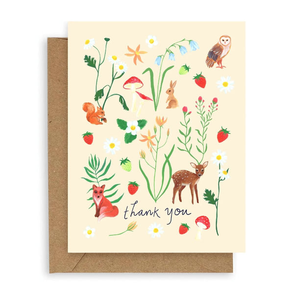 Flora Fauna Thank You Card - Harmony